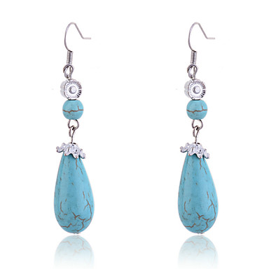 Сплава год сбора винограда бирюзовые серьги Pattern Waterdrop