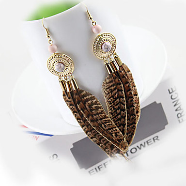 Сплав Rhinestone серьги Оптовая Gemstone Длинные серьги пера