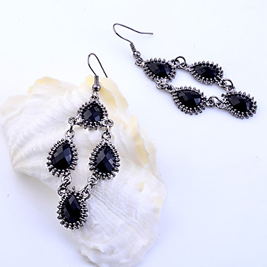 Сплава год сбора винограда Смола Waterdrop серьги с бриллиантами Pattern