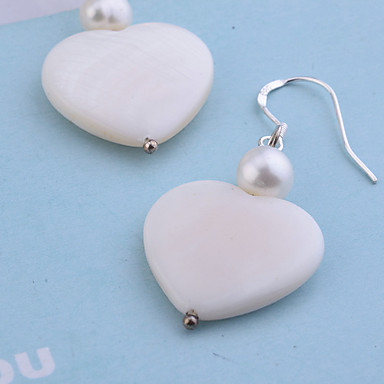 Сплав Перл Cowry Серьги Сердце Pattern