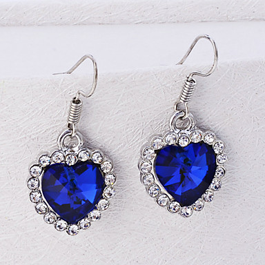 Lureme форме сердца стекло Rhinestone Серьги