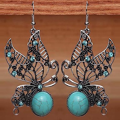Vintage Butterfly Grreen бирюзовые серьги