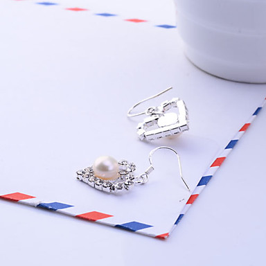 Сплав Перл Циркон Серьги Сердце Pattern