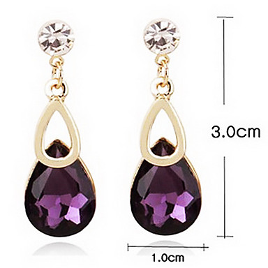 (1 шт) сладкое (капли воды) многоцветная кристалл серьги падения Rhinestone
