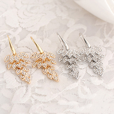 Sweet Стиль Листья падения Rhinestone Серьги