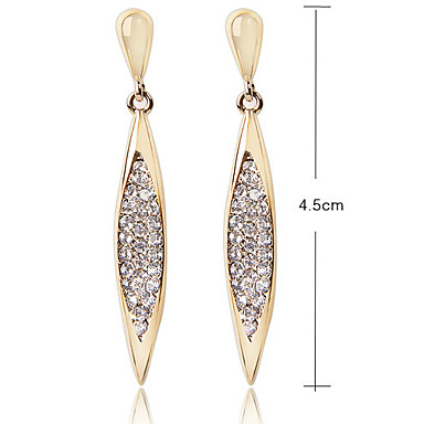 Sweet Стиль длинный отрезок падения Rhinestone Серьги