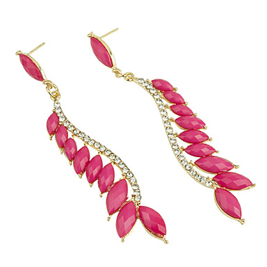 Мода Rhinestone Серьги форма листа