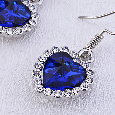 Lureme форме сердца стекло Rhinestone Серьги