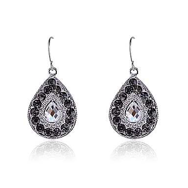 Циркон сплава год сбора винограда Waterdrop Pattern Серьги (случайный цвет)