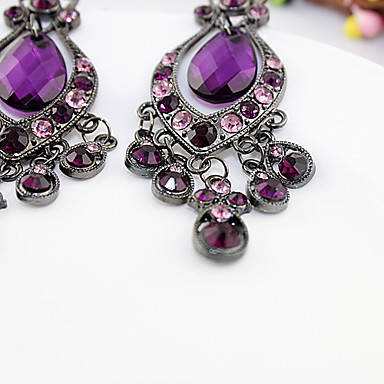 Элегантный сплав Rhinestone полые вода падения Кулон Серьги