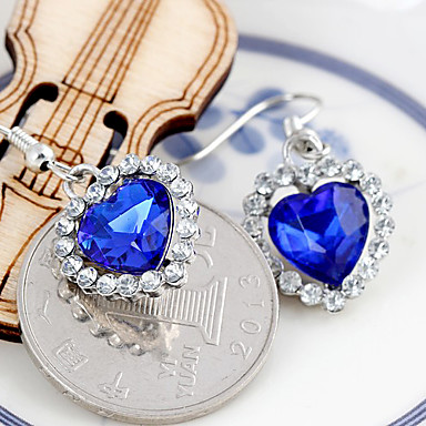 Sweet Heart Of The Ocean Blue Gem Сплав серебра Серьги (1 пара)