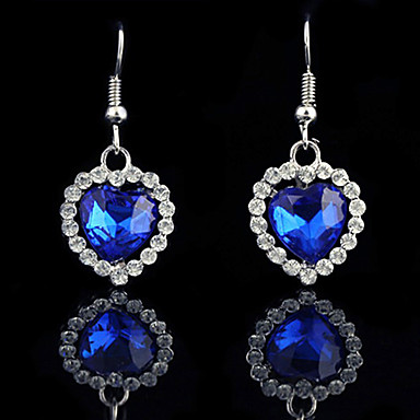 Sweet Heart Of The Ocean Blue Gem Сплав серебра Серьги (1 пара)