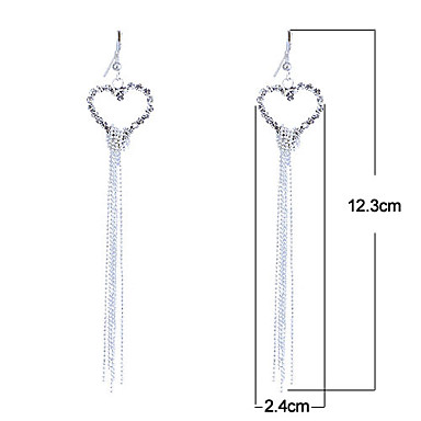 Сплав сердца Pattern кисти Серьги циркон