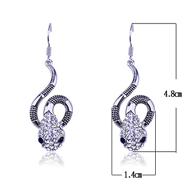 Сплав Змея Pattern Циркон Серьги (разных цветов)