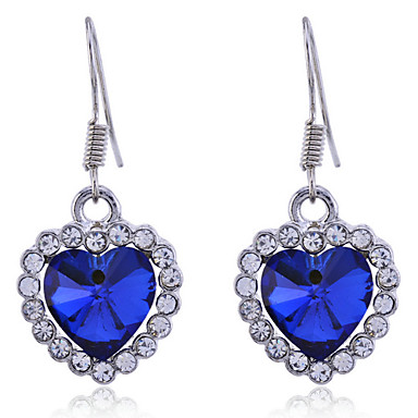 Lureme форме сердца стекло Rhinestone Серьги