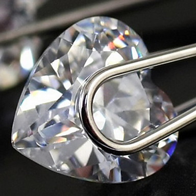 Серебряная Pltaed сплав Циркон Серьги сердца кулон