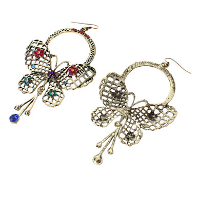 Бабочка ретро серьги