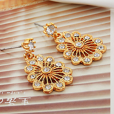 Vintage золото 18K покрытием SWA Rhinestone мотаться серьги индийском стиле