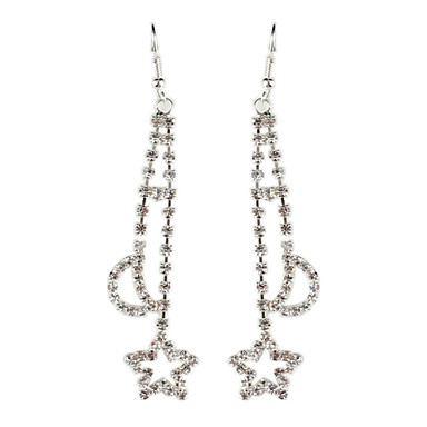 Луна и звезды Rhinestone Полностью Ювелирные серьги