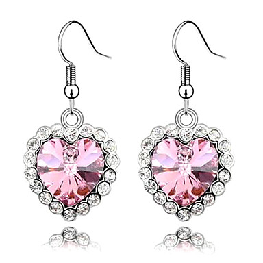 Циркон австрийской Crystal Heart Pattern Серьги (разных цветов)