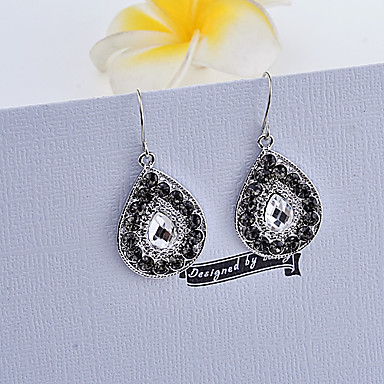 Циркон сплава год сбора винограда Waterdrop Pattern Серьги (случайный цвет)