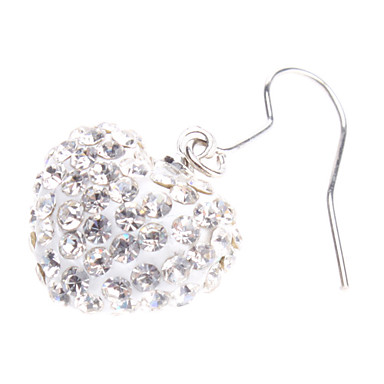 Rhinestone re White Heart Shaped Серьги
