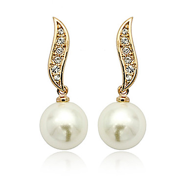 Высококачественного сплава и кристаллов, имитация Pearls18K позолоченные серьги