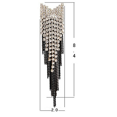 Мода кисточкой с длинным сплава серьги падения с Rhinestone (1 пара)