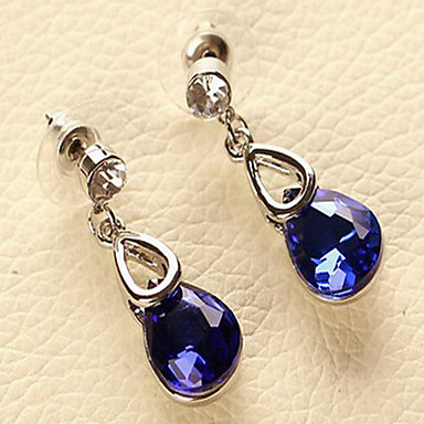 (1 шт) сладкое (капли воды) многоцветная кристалл серьги падения Rhinestone