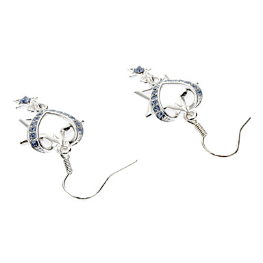 Crystal Star серебряные позолоченные серьги (пара)
