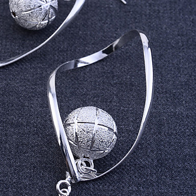 Lureme 925 Посеребренная формы Twist с серьгами матовый мяча