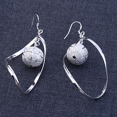 Lureme 925 Посеребренная формы Twist с серьгами матовый мяча