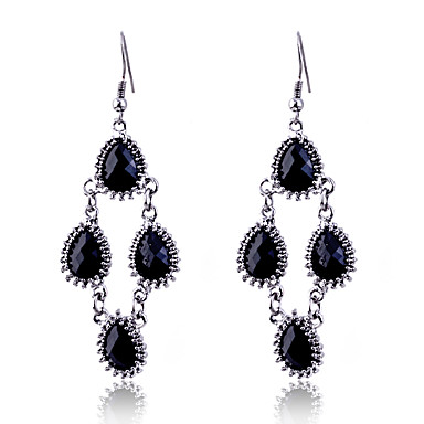 Сплава год сбора винограда Смола Waterdrop серьги с бриллиантами Pattern