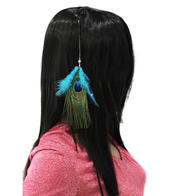 Клип-в павлиньих перьев расширений волос