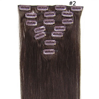 22inch 8pcs/set индийский Реми Clip-в 105 г волос для полной головки (другие цвета)