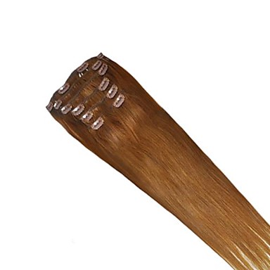 20-дюймовый 7 шт 70g человеческих волос Remy Шелковистая прямая клипы в Extensns Дополнительные цвета