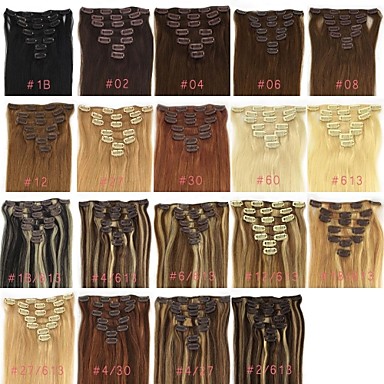 22-дюймовый 7Pcs 70g Ролик в Remy Hun человеческих волос Extensiin Прямые Несколько Цвета Q2270