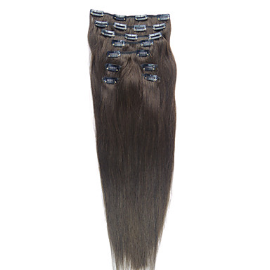 24-дюймовый 9 шт 100% индийской Реми волос шелковистая прямая Клип В выдвижения волос 26 цветов на выбор