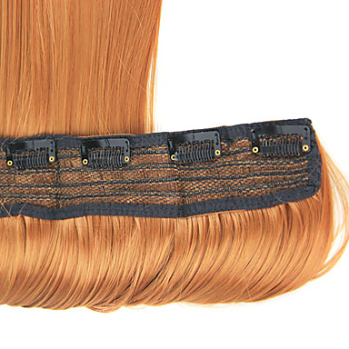 20 "Straight наращивание волос с Клипы Темно-русый