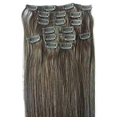 22 "100% человеческих волос 7Pcs Clip-в выдвижении волос нескольких цветов на выбор