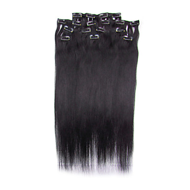 Клип 20Inch 7Pcs волос Remy В прямой Наращивание волос 100г Более темные цвета