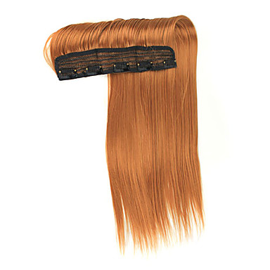 20 "Straight наращивание волос с Клипы Темно-русый