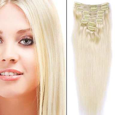 18 "бразильского Виргинские Реми волос Ролик в 7pcs 70g правам Расширение волос # 613