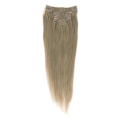 18INCH 7Pcs 100% человеческих волос Зажим-в наращивание волос (# 12)
