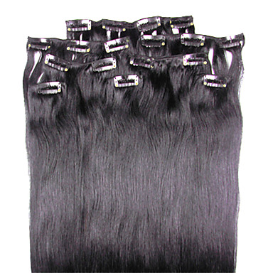 Клип 20Inch 7Pcs волос Remy В прямой Наращивание волос 100г Более темные цвета