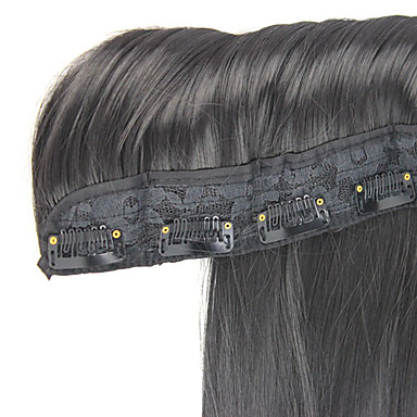 20 "Straight наращивание волос с Клипы Черный