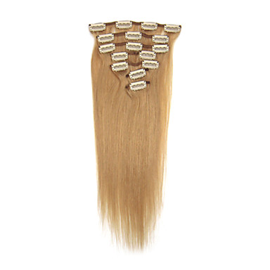 Клип 22inch 7Pcs Реми волос в прямых Наращивание волос 80g Более Цвета Света
