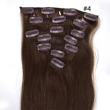 20inch 8pcs/set индийский Реми Clip-в 105 г волос для полной головки (другие цвета)