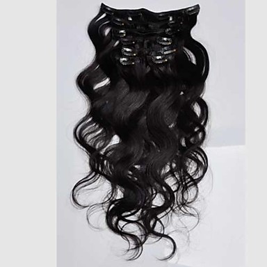 20 дюймовые 7 шт 70g человеческих волос Remy шелковистая Bodywavy клипы в наращивание волос больше цветов