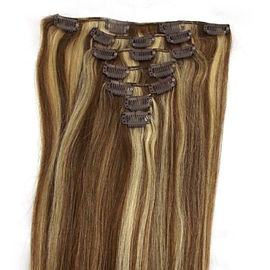 22-дюймовый 7Pcs 70g Ролик в Remy Hun человеческих волос Extensiin Прямые Несколько Цвета Q2270